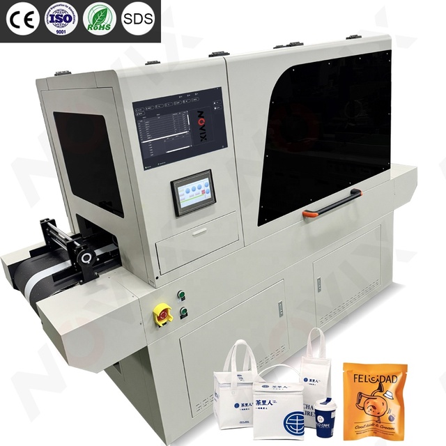 NOVIX Single Pass UV Digital Belt Inkjet Printer for Fabric Plastic Non Woven Automatic One Pass Printing Machine