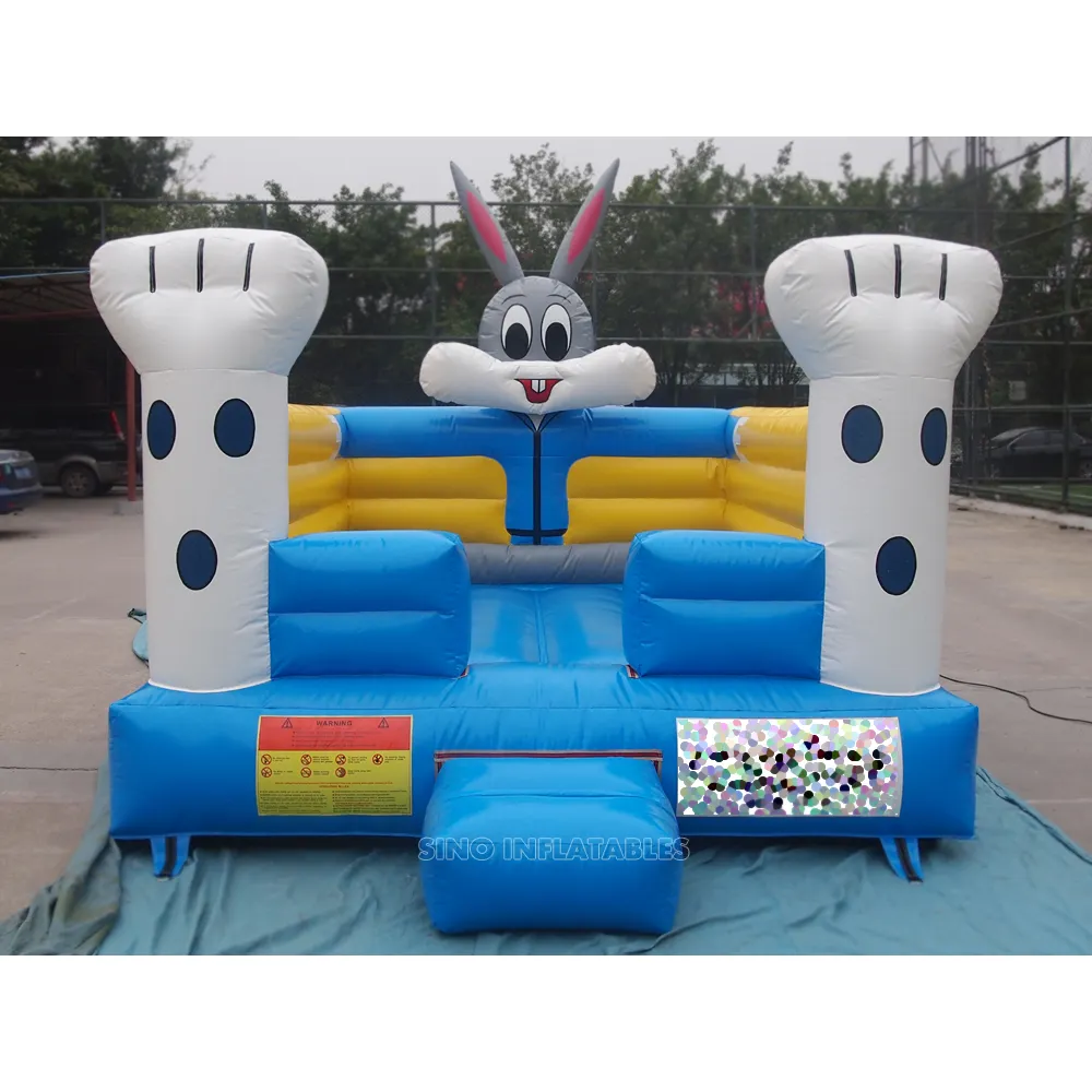 3x3m kapalı çocuklar küçük tavşan şişme oyun parkı şatosu partiler için kurşunsuz pvc branda yapılan Sino Inflatables fabrika