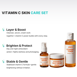 Natural Vegan Rejuvenating Skincare Kit AHA Hyaluronic Acid Anti-Wrinkle Facial Brightening Vitamin <b>C</b> Fragrance-Free Set - Product Image 2