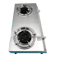Brûleurs de cuisinière à gaz, brûleurs à gaz pour la cuisson intérieure et extérieure, en acier inoxydable, 2 brûleurs, cuisinières de cuisine domestiques