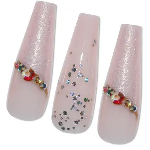ABS stampa di lusso sulle unghie unghie finte Stiletto 3D professionale di fascia alta con adesivo colla gelatina