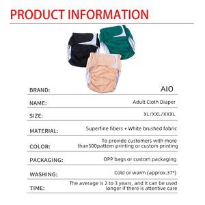 Couches lavables pour adultes, couleurs unies, ajustables, réutilisables, imperméables, pour adolescents - Product Image 3