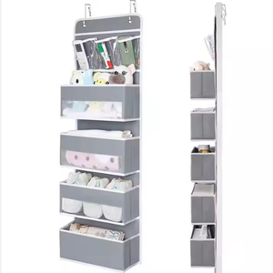 Door Nursery Foldable Wire Metal 4 Tier Shelf Organizer <b>Storage</b> Hanging Closet Organizer Shelves - Product Image 1