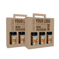 Caja de Cartón Corrugado Kraft Impresa Personalizada para 6 Botellas de Vino, Portátil, para Venta al por Mayor