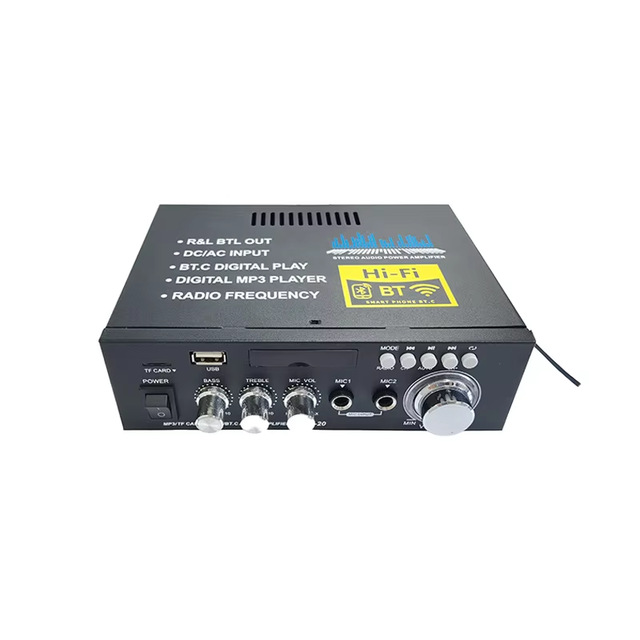 Home Bluetooth Power Amplifier 200W,USB TF Card FM Radio Audio Stereo Amp Receiver for Outdoor Passive Speaker