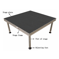 Podium de Scène en Aluminium à 4 Pieds, Installation Facile, Antidérapant, pour Événements Extérieurs et Concerts - Prix de Gros