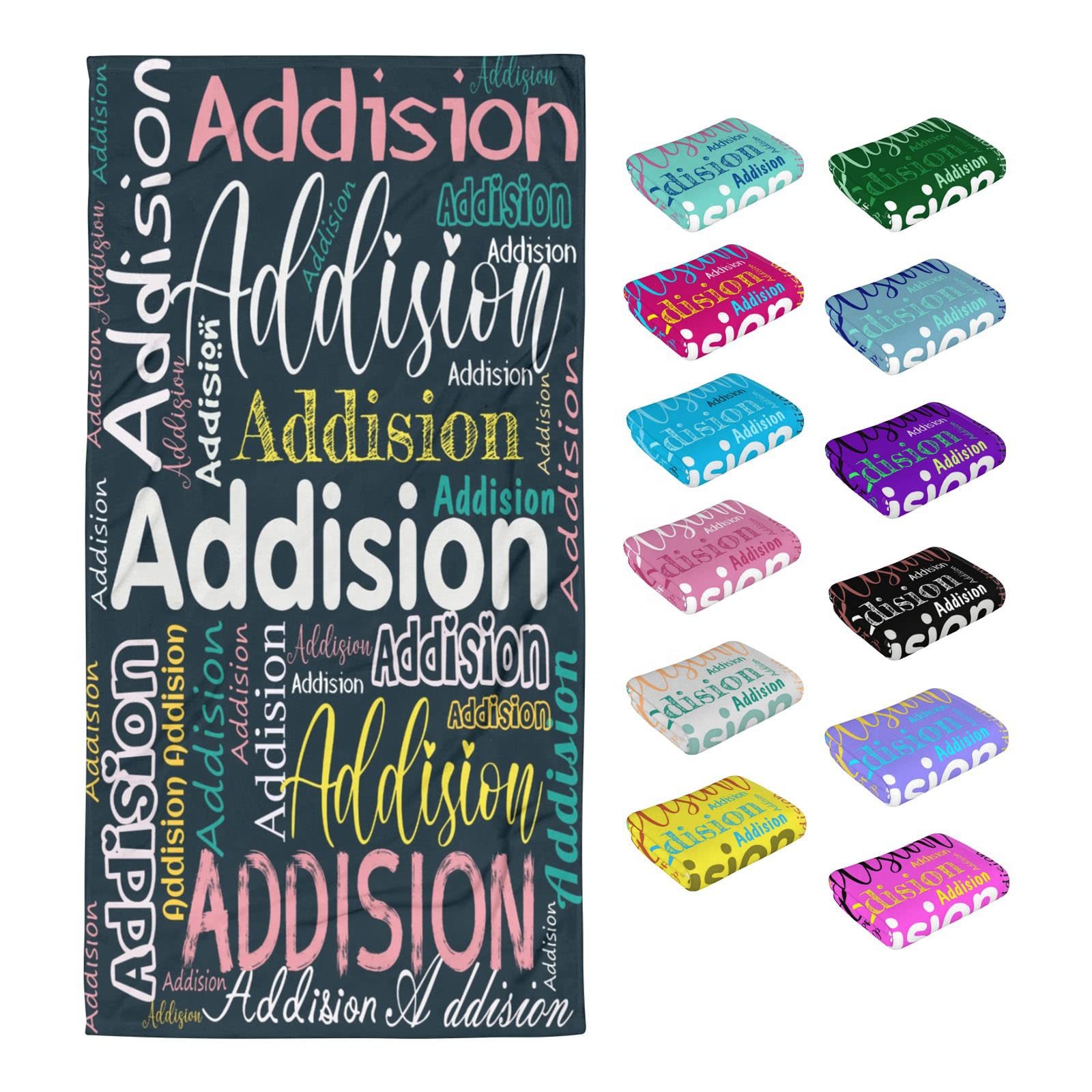 Пляжное полотенце Monogram, персонализированное полотенце, индивидуальное имя