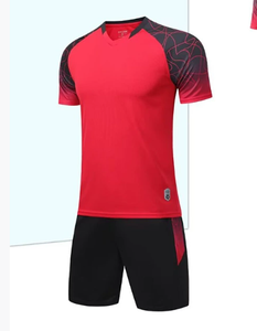 Seragam Tim Sepak Bola Dewasa Pria, Set Jersey Lengan Pendek Kerah Tegak Polos Pewarnaan Solid 100% Poliester Cetak Transfer Panas - Product Image 6