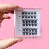 Cils en grappes segmentées, kit de voyage, longueurs mixtes - Faux cils légers et réutilisables pour une beauté nomade, longueurs mixtes