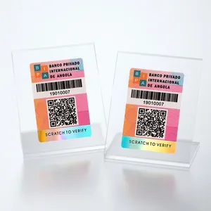 Etiqueta de holograma de seguridad auténtica, diseño personalizado, etiqueta de holograma de código qr