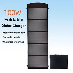 100% 全充电器被阳光 80W 100W 便携式单晶太阳能充电器可折叠太阳能发电系统电池板适用于家庭电池站