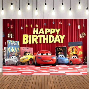 Promosyon yarış arabaları doğum günü afiş zemin erkek karikatür arabalar parti malzemeleri mutlu doğum günü arka plan zemin - Product Image 5