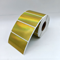 Étiquette holographique laser dorée 60x40 MM, étiquettes holographiques à transfert thermique pour imprimante thermique