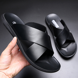 Sandales d'été en cuir PU pour hommes, prix d'usine, vente en <span class=keywords><strong>gros</strong></span>, sport, respirantes, antidérapantes, mode décontractée, tongs <span class=keywords><strong>de</strong></span> plage - Product Image 4
