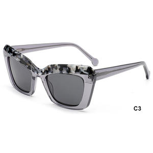 Meilleures ventes de lunettes de soleil acétate jaune demi lunettes de soleil d'été pour femmes - Product Image 4