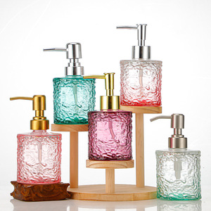 Distributeur de savon liquide <span class=keywords><strong>en</strong></span> <span class=keywords><strong>verre</strong></span> à motif vague <span class=keywords><strong>d</strong></span>'<span class=keywords><strong>eau</strong></span> avec bouchon à vis, pour voyage, gel douche, shampoing, portable, créatif, petit flacon vide, <span class=keywords><strong>grande</strong></span> <span class=keywords><strong>bouteille</strong></span> - Product Image 3