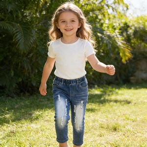 Pantalones Vaqueros Personalizados para Niños, Pantalones Vaqueros Azules para Niñas, Jeans Rotos <span class=keywords><strong>con</strong></span> Bolsillos para Niñas Pequeñas, Jeans para Niños de 10 Años - Product Image 3