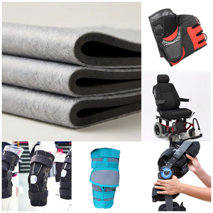 Esponja de PU laminada con malla transpirable tipo ojo de pájaro, con grosor personalizado, espuma suave adherida <span class=keywords><strong>a</strong></span> tela para protección deportiva de rodillas y codos. - Product Image 5