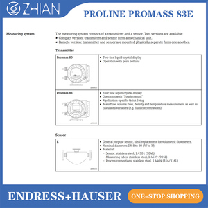 Medidor de Flujo Másico Coriolis Promass 83E de Endress Hauser, Medidor de Flujo Digital Industrial para Productos Químicos, Petróleo y Gas - Product Image 4