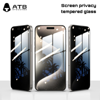 Ensembles de protection mobiles 6 en 1 pour iPhone 15 Pro Max étui de téléphone transparent avec objectif de caméra kit d'installation en verre trempé de confidentialité