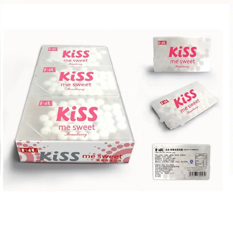 Personalisierte Hochzeitsvorteile kundenspezifisches Label Auto-Süßigkeiten Süßigkeiten trocknen Mundfrischer zuckerfrei Atmung Minz
