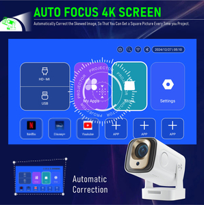 JUNNUO Android 14 HY260 PRO 200 Lumens Short <b>Throw</b> WiFi 6 Auto Focus Pocketable 4K Android 14 1/8G RAM 720P Projector - Product Image 6
