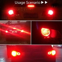 Ampoule LED de freinage clignotante rouge 1156 BA15S P21W 1157 BAY15D pour voiture, 12V DC, feux de recul avant et arrière