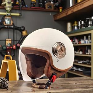 Casque 3/4 personnalisable en gros, directement d'usine, style vintage, léger et protecteur, pour scooter, moto tout-terrain, kart, cyclomoteur, vélo électrique - Product Image 1