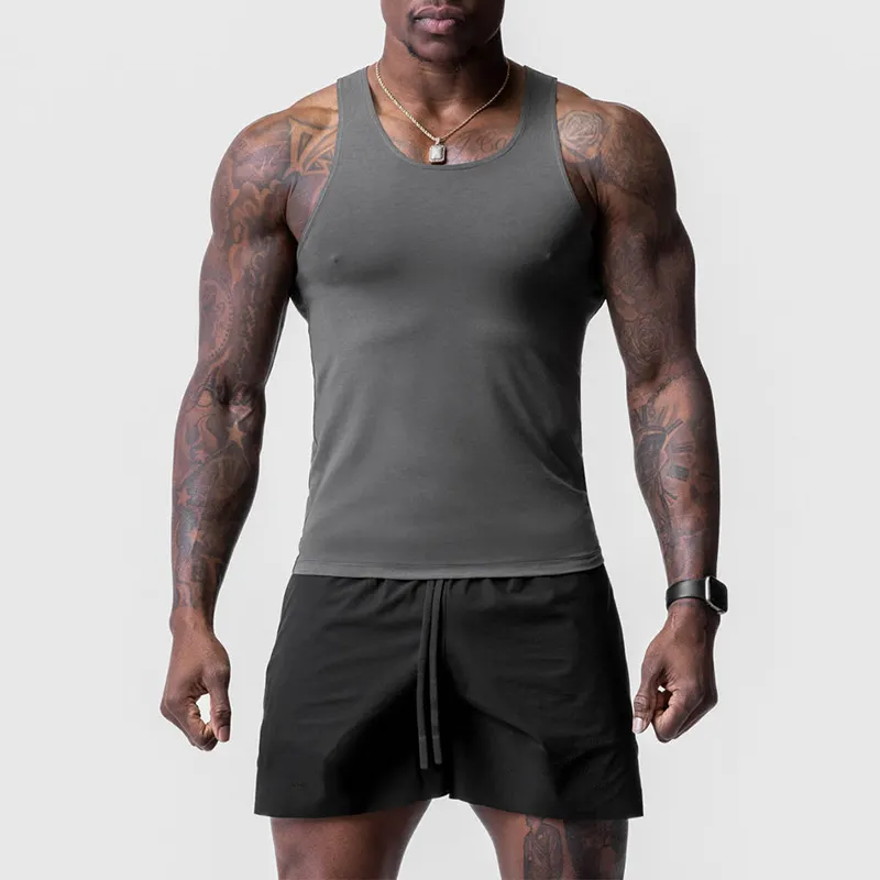 Custom Logo High Quality sports muscle fit plain Tank Tops Gym Running fitness mens Vest