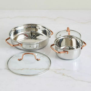 Juego de Ollas de Aluminio Moderno de Primera Calidad, 6 Piezas, Antiadherente, con Tapas de Vidrio, Apto para Lavavajillas, en Caja de Regalo, Colección de Cocina - Product Image 6