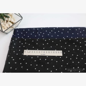 WI-A07-92568 Kho Bán Buôn 4Mm Polka Dot In <span class=keywords><strong>Polyester</strong></span> Đen Màu Xanh Đen Voan Vải Cho Ăn Mặc Khăn Áo - Product Image 2