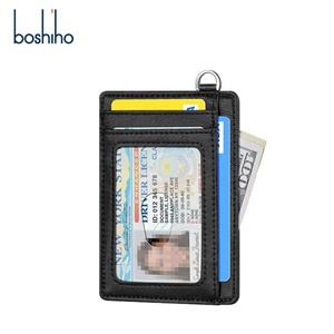 Custom Logo Minimalist Slim <b>Wallet</b> with <b>RFID</b> <b>Blocking</b> Front Pocket Leather Credit Card Holder for Men and Women Short Length - Product Image 2
