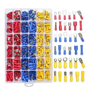 Kit de bornes à sertir en cuivre pur, 580 pièces, bornes annulaires isolées, 0.5-6mm, 12-22awg, en boîte, couleurs assorties pour câblage électrique - Product Image 1