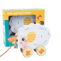 Bébé Éducatif Remorque Walker Animal Remorque Jouets En Bois Pour Enfants Apprentissage Précoce Animal Cognition