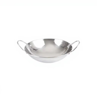 Wok commercial de grande taille en acier inoxydable de 7 à 11 pouces, ustensile de cuisine chinois de renommée, petit wok rond pour la maison