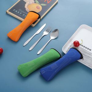 Juego de Cubiertos de Viaje con Caja de Almacenamiento, Cubiertos de Acero Inoxidable para Exteriores, Tenedor, Cuchara, Palillos para Fiestas - Product Image 3