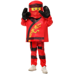 Conjunto de disfraz Lego <span class=keywords><strong>Ninjago</strong></span> para niños, disfraz de Halloween, disfraz de actuación, rojo, amarillo, talla mediana - Product Image 2