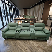 Canapé inclinable électrique de cinéma confortable et très demandé, ensemble de fauteuils en cuir et bois, canapé moderne pour salon, villa, sous-sol