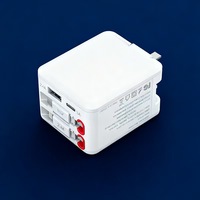 Chargeur mural rétractable 4-en-1 45W à charge rapide PD, adaptateur pliable avec prise USA, station de charge 65CM pour plusieurs appareils
