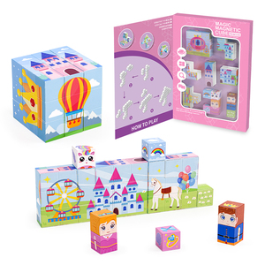 Rompecabezas de cubo mágico de <span class=keywords><strong>princesa</strong></span>, rompecabezas magnético 3D, bloques de construcción, juguetes educativos creativos para niños - Product Image 1