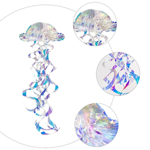 Nicro sirène thème <span class=keywords><strong>méduse</strong></span> forme néon arc-en-ciel Film créatif pliable décorations pour la maison pour les fêtes d'anniversaire et de mariage - Product Image 3