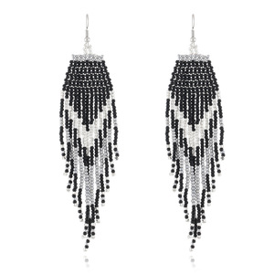 Orecchino 2025 koimei nuovi gioielli di moda bohémien orecchini lunghi nappine femminili etnici fatti a mano perline ventaglio orecchini Bohemia - Product Image 4