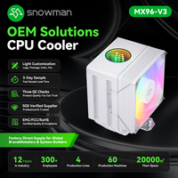 Refroidisseur de processeur Snowman Advanced ARGB, 6 caloducs, contrôle individuel des LED, ventilateur de 92 mm, crée des effets dynamiques pour votre PC