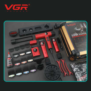 ชุดอุปกรณ์ตัดแต่งขน 4-in-1 รุ่น VGR สำหรับมืออาชีพ ใช้พลังงานจาก USB ความเร็ว 9000 รอบต่อนาที เครื่องโกนหนวด เครื่องตัดแต่งขน เครื่องเป่าผม แบตเตอรี่ Li-ion หน้าจอ LCD ชุดเต็ม - Product Image 3