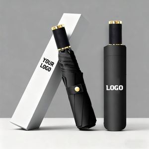 Custom Automatic Open and Close Three <b>Folding</b> Umbrella 3 Fold Lightweight With Logo - Product Image 1