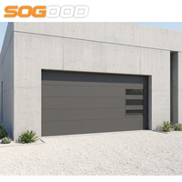 Porte de garage sectionnelle moderne résidentielle en panneaux sandwich pliables 8x7, étanche, en acier galvanisé