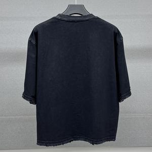 T-shirt pour homme en coton lourd, style streetwear personnalisé, vintage, imprimé à l'écran, délavé à l'acide, épaules tombantes, surdimensionné, graphique - Product Image 2