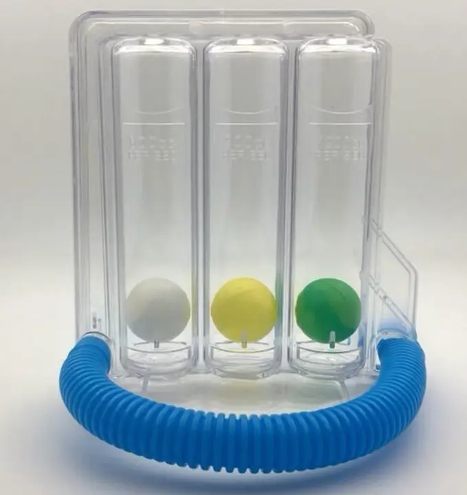Venta al por mayor dispositivo de entrenamiento de respiración barato portátil 3 bolas respirador ejercitador tres bolas incentivo espirómetro