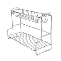 Étagère de rangement de cuisine rectangulaire portable et durable en acier inoxydable, style japonais-coréen, à trois niveaux, non pliable, de type sur pied