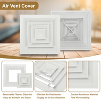 Diffuseur d'air carré moderne Lishine en alliage d'aluminium et plastique à installation facile avec noyau amovible pour centres commerciaux